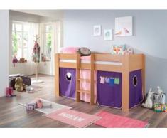 Relita Hochbett »Andi« mit Rolllattenrost und Vorhang, rosa