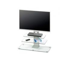 Glas TV Rack mit blauer Beleuchtung 90 cm