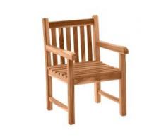 Balkonstuhl aus Teak Massivholz Armlehnen