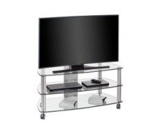 TV Rack aus Glas Rollen