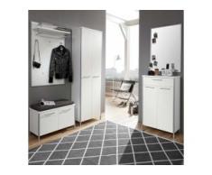 Garderobenset in Weiß Schuhschrank und Spiegel (5-teilig)