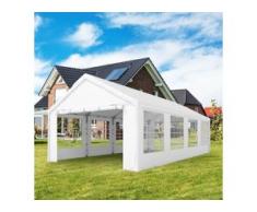 Partyzelt 4x8m PE 180g/m² weiß wasserdicht Gartenzelt, Festzelt, Pavillon