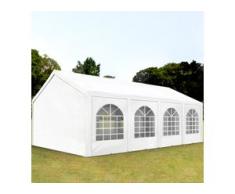 Partyzelt 3x8m PE 240g/m² weiß wasserdicht Gartenzelt, Festzelt, Pavillon