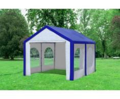 3x4 m Partyzelt Modular Pro PE 240 g/m² - wasserdicht - Blau Weiß inkl. Seitenwänden mit Fenster" "