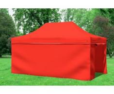 3x4,5 m Faltpavillon Prof.+ ALU Polyester 330 g/m² - 100 % wasserdicht - Rot inkl. Seitenwänden" "
