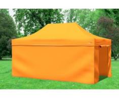 3x4,5 m Faltpavillon Professional ALU Polyester 330 g/m² - 100 % wasserdicht - Orange inkl. Seitenwänden" "