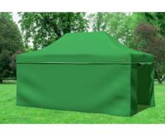 3x4,5 m Faltpavillon Prof.+ ALU Polyester 330 g/m² - 100 % wasserdicht - Grün inkl. Seitenwänden" "