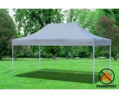 3x4,5 m Faltpavillon Prof.+ ALU FR PVC 550 g/m² - 100 % wasserdicht - Grau" "