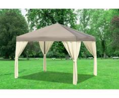3x3 m Pavillon SAHARA Polyester-PVC 280 g/m² - wasserdicht - Braun inkl. Seitenwänden" "