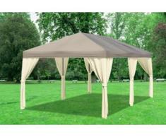 3x6 m Pavillon SAHARA Polyester-PVC 280 g/m² - wasserdicht - Braun inkl. Seitenwänden" "