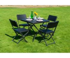 Sitzgruppe 5-tgl. Klappbar Gartenmöbel Sitzgarnitur Gartenset