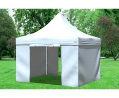 3x3 m Faltpavillon Prof.+ ALU Polyester 330 g/m² - 100 % wasserdicht - Weiß inkl. Seitenwänden" "