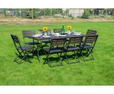 Sitzgruppe 9-tgl. Klappbar Gartenmöbel Sitzgarnitur Gartenset