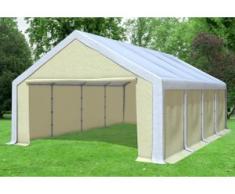 5x8 m Partyzelt, Lagerzelt Modular Professional PVC 500 g/m² - wasserdicht - Weiß Beige inkl. Seitenwänden" "