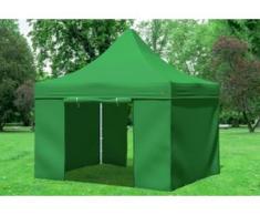 3x3 m Faltpavillon Prof.+ ALU Polyester 330 g/m² - 100 % wasserdicht - Grün inkl. Seitenwänden" "