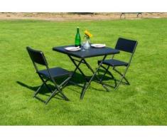 Sitzgruppe 3-tgl. Klappbar Gartenmöbel Sitzgarnitur Gartenset