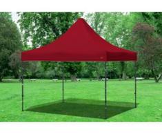 3x3 m Faltpavillon PREMIUM STAHL Polyester 330 g/m² - 100 % wasserdicht - Bordeaux" "