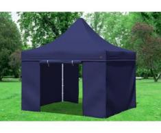 3x3 m Faltpavillon Prof.+ ALU Polyester 330 g/m² - 100 % wasserdicht - Blau inkl. Seitenwänden" "