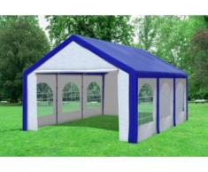 4x6 m Partyzelt Modular Pro PE 240 g/m² - wasserdicht - Blau Weiß inkl. Seitenwänden mit Fenster" "