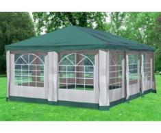 4x6 m Pavillon DELUXE Polyester-PVC 280 g/m² - wasserdicht - Grün inkl. Seitenwänden mit Fenster" "