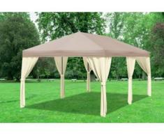 3x6 m Pavillon SAHARA Premium-PVC 400 g/m² - wasserdicht - Braun inkl. Seitenwänden" "