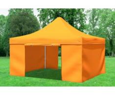 4x4 m Faltpavillon Prof.+ ALU Polyester 330 g/m² - 100 % wasserdicht - Orange inkl. Seitenwänden" "