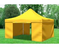 4x4 m Faltpavillon Prof.+ ALU Polyester 330 g/m² - 100 % wasserdicht - Gelb inkl. Seitenwänden" "