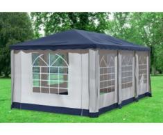 3x6 m Pavillon DELUXE Premium-PVC 400 g/m² - wasserdicht - Blau inkl. Seitenwänden mit Fenster" "
