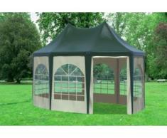 3x4,1 m Pavillon ARABICA PVC 400 g/m² - wasserdicht - Grün Beige inkl. Seitenwänden mit Fenster" "