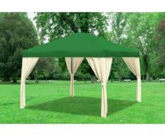 3x4 m Pavillon SAHARA Polyester-PVC 280 g/m² - wasserdicht - Grün inkl. Seitenwänden" "