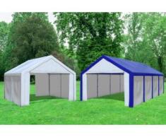Kombi 2in1 4x4 zu 4x8 m Partyzelt Modular Pro PE 240 g/m² - wasserdicht - Blau Weiß inkl. Seitenwänden" "
