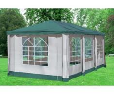 3x6 m Pavillon DELUXE Polyester-PVC 280 g/m² - wasserdicht - Grün inkl. Seitenwänden mit Fenster" "