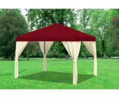 3x3 m Pavillon SAHARA Polyester-PVC 280 g/m² - wasserdicht - Bordeaux inkl. Seitenwänden" "