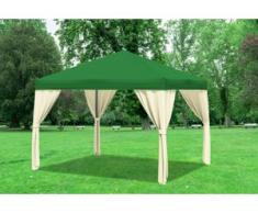 3x3 m Pavillon SAHARA Premium-PVC 400 g/m² - wasserdicht - Grün inkl. Polyester Seitenwänden" "