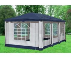 3x6 m Pavillon DELUXE Polyester-PVC 280 g/m² - wasserdicht - Blau inkl. Seitenwänden mit Fenster" "