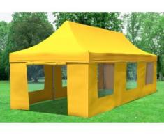 3x9 m Faltpavillon Prof.+ ALU Polyester 330 g/m² - 100 % wasserdicht - Gelb inkl. Seitenwänden mit Fenster" "
