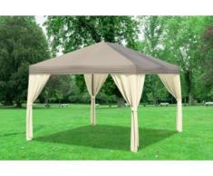 3x4 m Pavillon SAHARA Polyester-PVC 280 g/m² - wasserdicht - Braun inkl. Seitenwänden" "