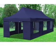 3x9 m Faltpavillon Prof.+ ALU Polyester 330 g/m² - 100 % wasserdicht - Blau inkl. Seitenwänden mit Fenster" "