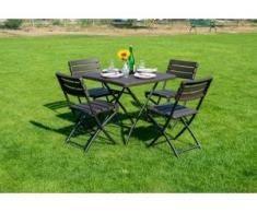 Sitzgruppe 5-tgl. Klappbar Gartenmöbel Sitzgarnitur Gartenset