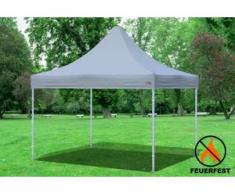 3x3 m Faltpavillon Prof.+ ALU FR PVC 550 g/m² - 100 % wasserdicht - Grau" "