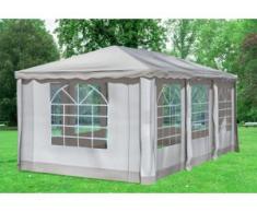 3x6 m Pavillon DELUXE Polyester-PVC 280 g/m² - wasserdicht - Braun inkl. Seitenwänden mit Fenster" "