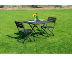 Sitzgruppe 3-tgl. Klappbar Gartenmöbel Sitzgarnitur Gartenset