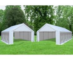 Kombi 2in1 5x6 zu 5x10 m Partyzelt, Lagerzelt Modular Prof PVC 500 g/m² - wasserdicht - Weiß inkl. Seitenwänden" "