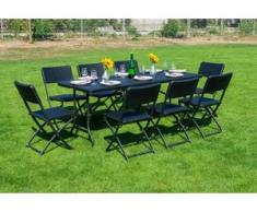 Sitzgruppe 9-tgl. Klappbar Gartenmöbel Sitzgarnitur Gartenset