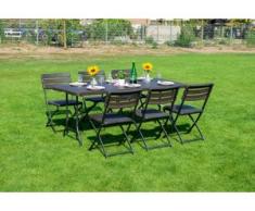 Sitzgruppe 7-tgl. Klappbar Gartenmöbel Sitzgarnitur Gartenset