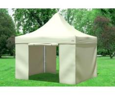 3x3 m Faltpavillon Prof.+ ALU Polyester 330 g/m² - 100 % wasserdicht - Beige inkl. Seitenwänden" "