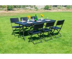 Sitzgruppe 7-tgl. Klappbar Gartenmöbel Sitzgarnitur Gartenset