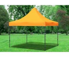 3x3 m Faltpavillon PREMIUM STAHL Polyester 330 g/m² - 100 % wasserdicht - Orange" "