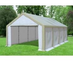 4x8 m Partyzelt, Lagerzelt Modular Professional PVC 500 g/m² - wasserdicht - Braun Weiß inkl. Seitenwänden" "