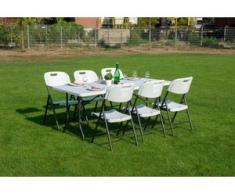 Sitzgruppe 7-tgl. Klappbar Gartenmöbel Sitzgarnitur Gartenset